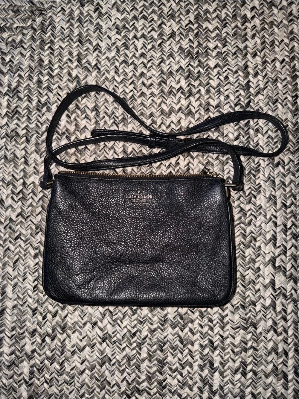 Kate Spade Black Pebbled Leather Crossbody Bag
